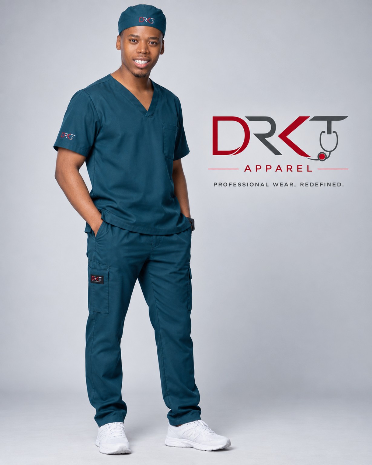 DRKT Premium unisex scrub set in teal